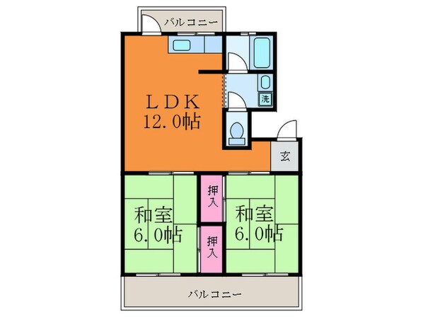 コ－ポラス摂津南棟の物件間取画像